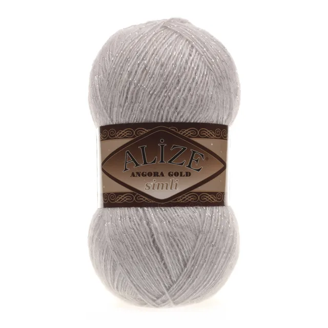 Alize Angora Gold Simli, Silvery, Knitting, Acrylic Yarn, Wool, Sweater Yarn, Crochet Yarn, Winter Yarn,n, Light Yarn, Lace 168
