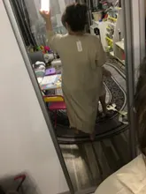 Summer Dresses Buttons V-Neck Lace-Up Oversize Colorfaith Women Spring Vintage Casual