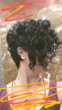 Peluca rizada corta Afro americana para mujeres negras, con flequillo pelo sintético resistente al calor, Cosplay, uso diario, Dream Ice