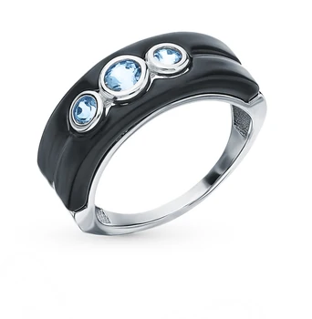 

Silver ring with Topaz sunlight sample 925
