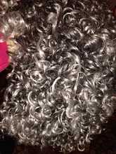 NNZES-peluca Afro rizada para mujeres negras, pelo largo sintético con flequillo, color negro y gris, 14 pulgadas