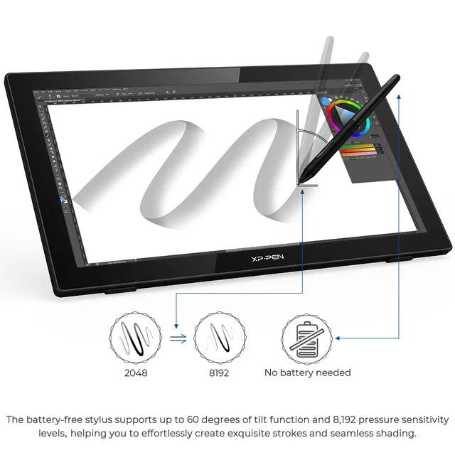 XPPen Artist 22 2nd Gen Graphics Tablet Monitor Pen Display 21.5 Inch  Digital Drawing Tablet with Adjustable Stand 122%s RGB