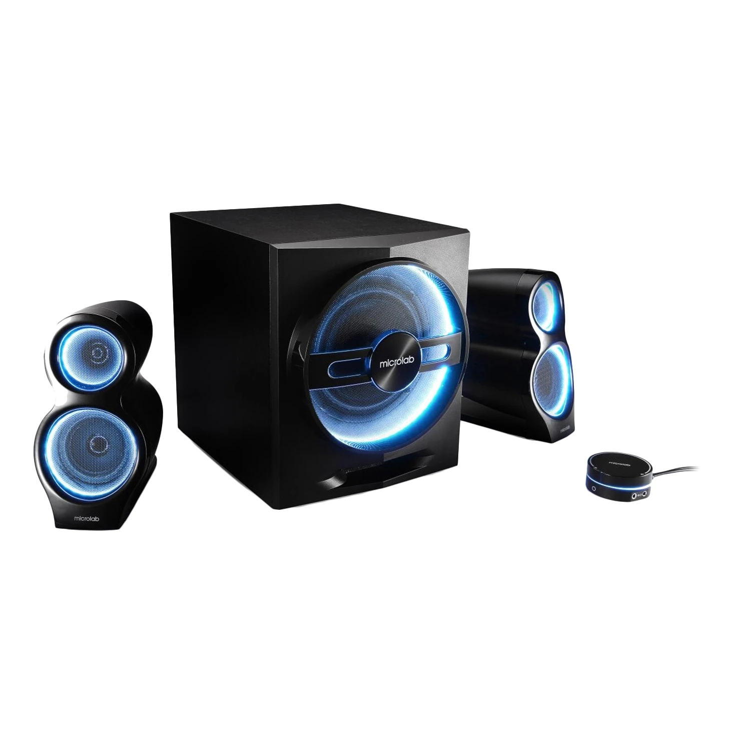 Колонки для компьютера Microlab T10(Сабвуфер, фронтальные колонки, ДУ, частота 60-18000 Гц, мощность 56 Вт