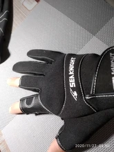 SeaKnight-guantes de pesca deportivos SK03, 1 par/lote, 3 guantes de cuero transpirable de medio dedo, equipo de pesca de neopreno y PU