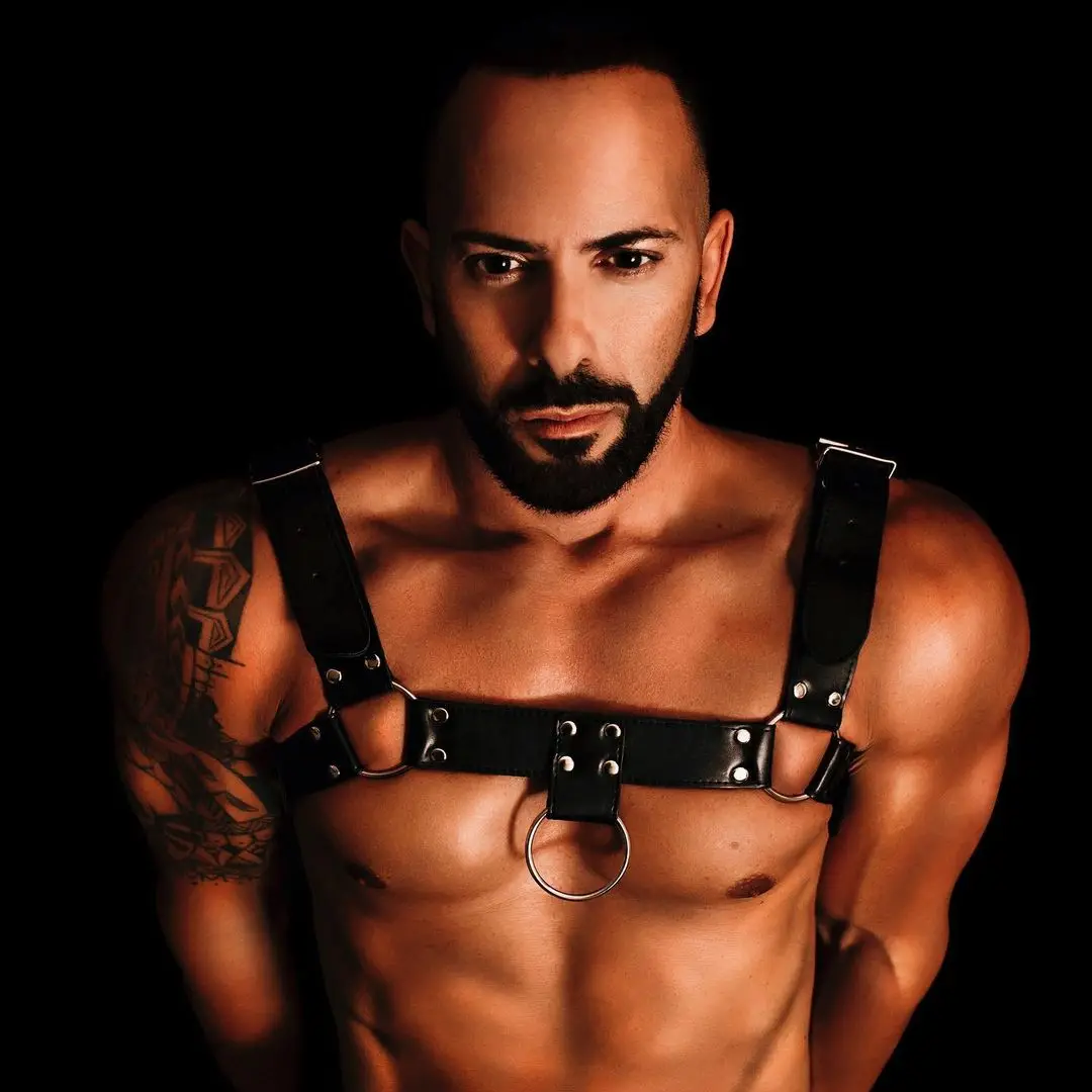 

Men Leather Chest Suspender Harness Sword belt Adjustable Bondage Body Garter Goth Dance Gay Nightclub Wear Restraint Belts