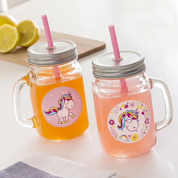 Junior Knows Unicorn мини Mason банка кружки(набор из 2