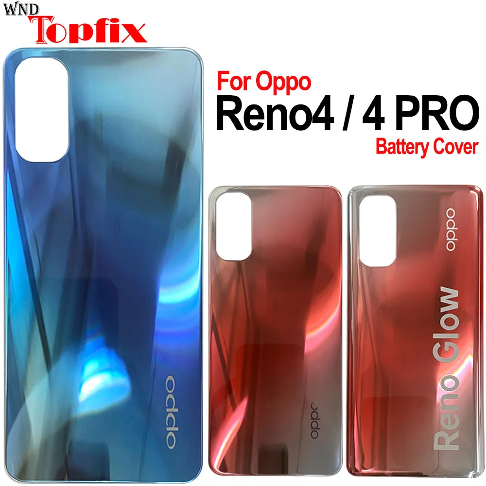 New For Oppo Reno4 Pro Back Battery Cover Door Housing Case Rear Glass Repair Parts For Oppo Reno 4 Battery Cover