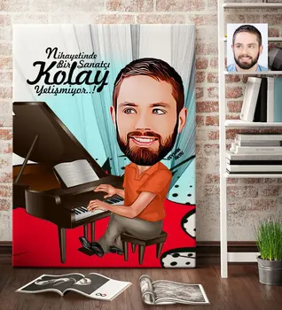 

Personalized Mr Piyanist Cartoon Canvas Table (70x100 cm.) 1
