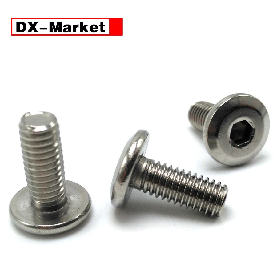 【DX-Market】M4 Hexagon Socket Flat Screws,304 Stainless Steel M2-M12 Furniture Fastener Manufacturer ,A013