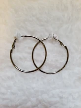 Pendientes grandes con Clip para mujer y niña, pendientes sin perforación de oro rosa hipoalergénicos