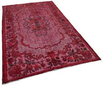 

164x263 Cm Red Handmade Over Dyed Rug-5x9 Ft