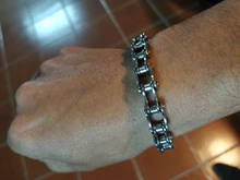 Pulsera de cadena de motocicleta lychee Biker para hombre, brazalete Punk de acero y titanio, joyería