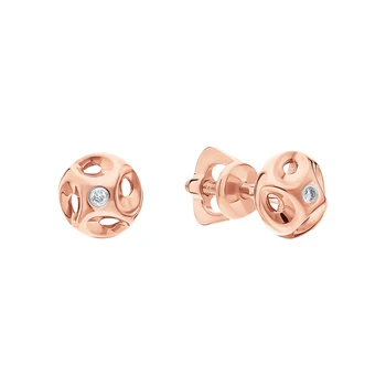 

Gold earrings with diamonds sunlight sample 585