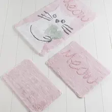 Коврик для ванной | коврик для ванной нескользящие Противоскользящие коврики розовый котенок 3л набор 60X100 cm-50X60 Cm-40X60 см