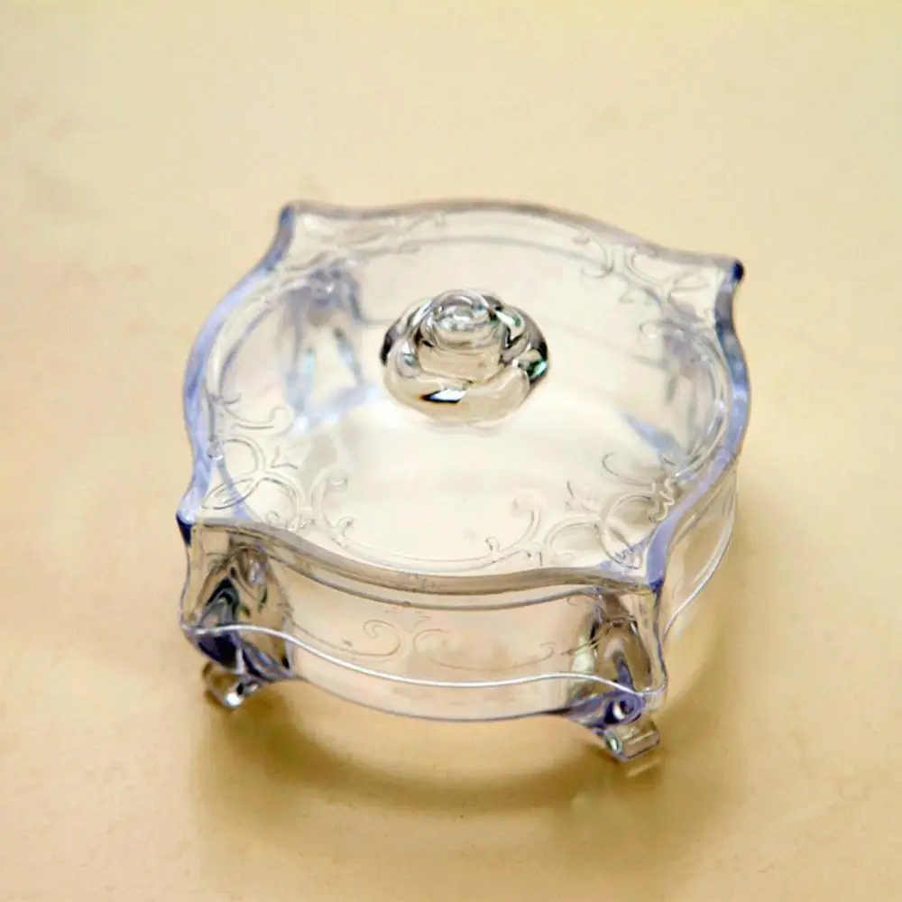 

Preserved Immortal Rose Flower Ring Box Acrylic Jewelry Storage Case Colorful Home Wedding Decorations