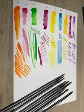 9 Uds pelo de comadreja de libro de línea cepillo pintura óleo Guache pintura línea de gancho pluma durable de plata fina de pluma de arte