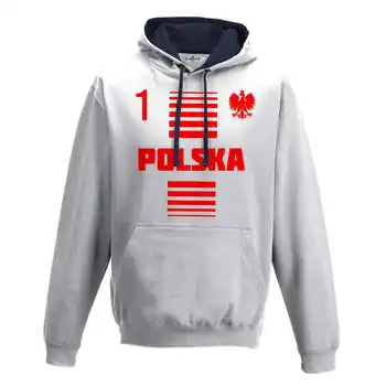 

Hood Sweatshirt Two-Color Men 'S National Sports Poland 1 Sports Football Europe Eagle 1A S