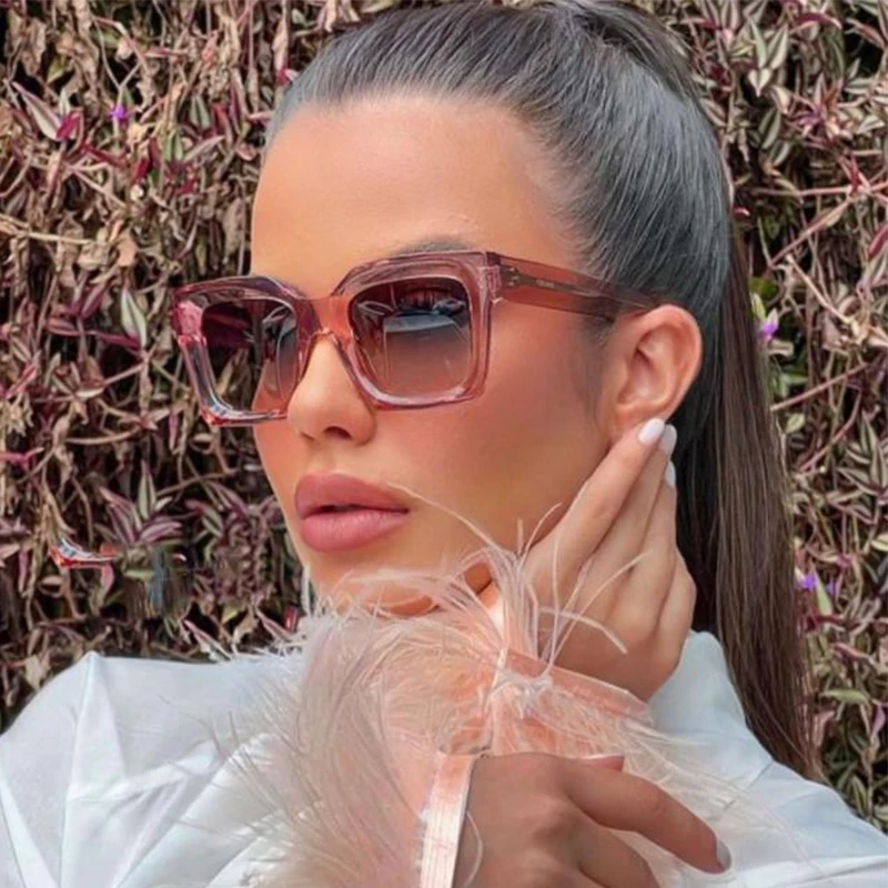 Luxury Women's Polarized Sunglasses Driving Fishing Square Oversized Sun  Glasses For Female TR90 Anti-UV Fashion Green Eyewear