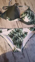 Swimwear Women Swimsuits Bikinis-Set Bathing-Suit Biquini Beach-Wear Leaf-Print Riseado