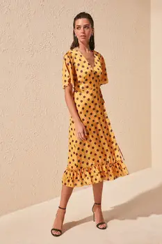 

Trendyol Polka Dot Printed Wraped Dress TPRSS20EL0772