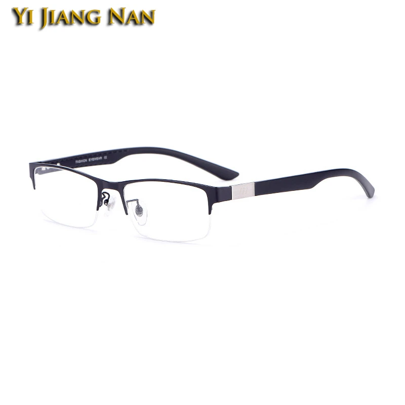 

Men's Gafas Vista Hombre Alloy Glasses Half Rim Frame with Flexible TR90 Temple Eyeglasses Clear Lens Eyewear Spectacle