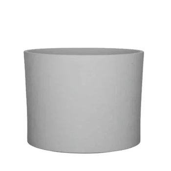 

Mat Açık Gri Renk Yuvarlak Seramik Saksı (28X26 CM)