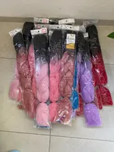 WonderLady-extensiones de cabello trenzado sintético con degradado, trenzas Jumbo de 120g, 24 pulgadas, caja Afro, trenza giratoria, 100 colores, venta al por mayor