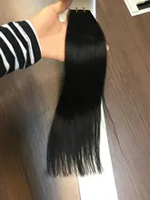 Cinta en extensiones de cabello humano Real pelo brasileño 20 piezas/40PCS máquina Remy sedoso recto sin fisuras de la trama de la piel 2,5 g/PCS