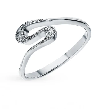 

Silver ring with diamonds sunlight sample 925