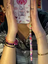 Go2Boho-cadena para la muñeca para mujer, soporte para teléfono, cadenas telefónicas de playa, correa de fruta, arcilla polimérica colorida, cordón de cuentas Heishi