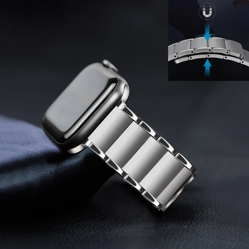 

Strap for apple watch band 49mm 44mm 40mm 45mm 41mm 42mm 38mm iwatch serie ultra 8 7 6 5 4 3 Stainless Steel Magnetic bracelet