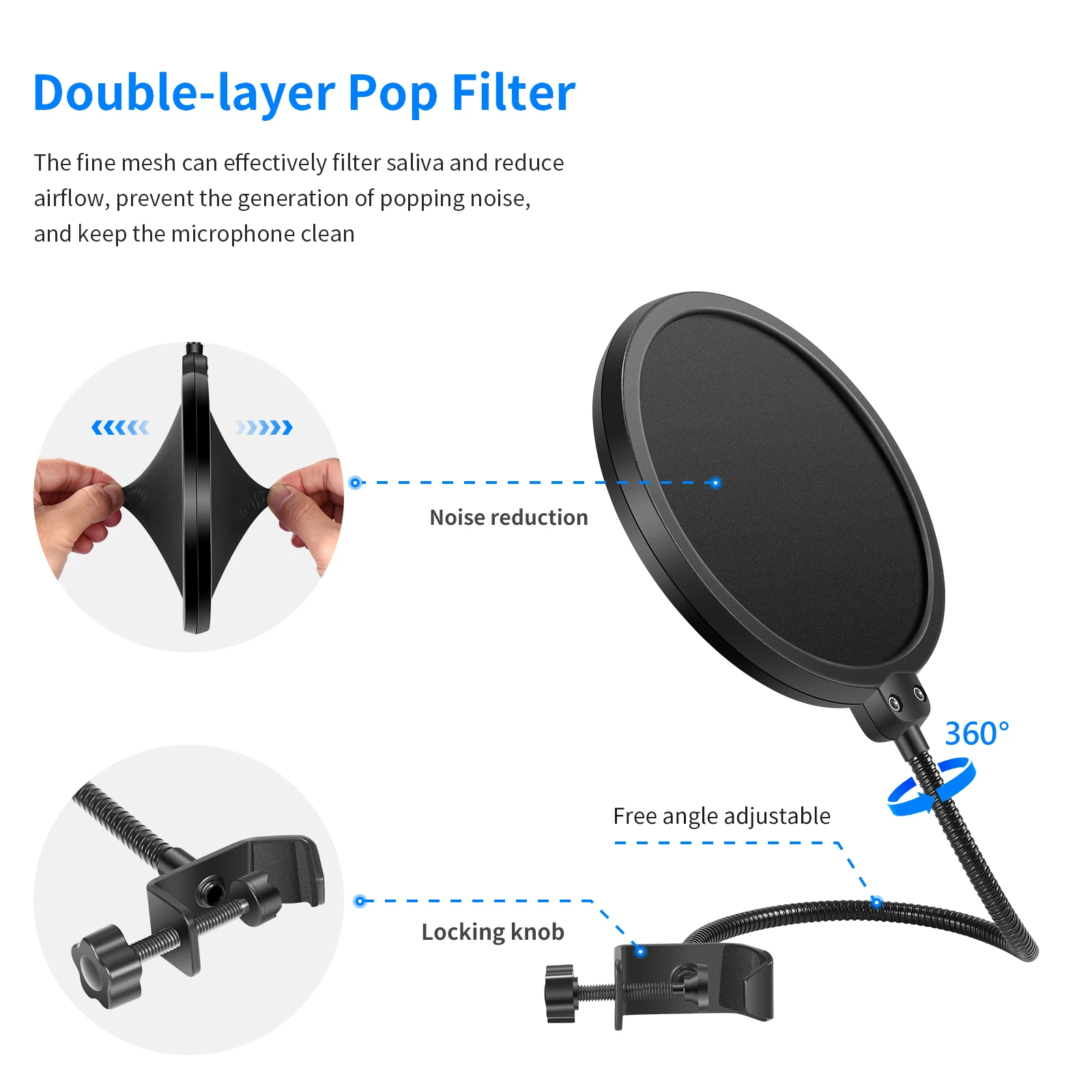 US $20.67 Neewer USB Microphone For Windows And Mac With Stand Shock Mount Pop FilterKit For Broadcasting And Sound Recording Black