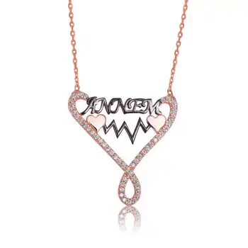 

925 sterling Silver Mom Printed Infinity Ladies Necklace