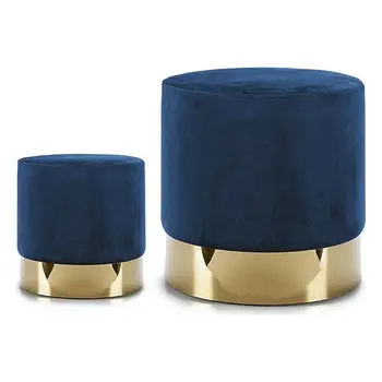 

Pouffe Blue Velvet Golden (38 x 42 x 38 cm)