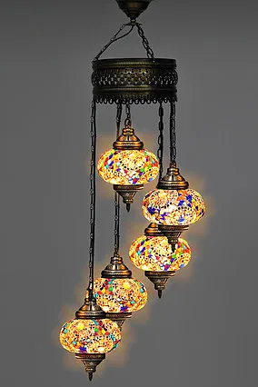 Novo e Exclusivo Turco Handmade Mosaico Multicolorido Lustre 3 Luminárias de pé