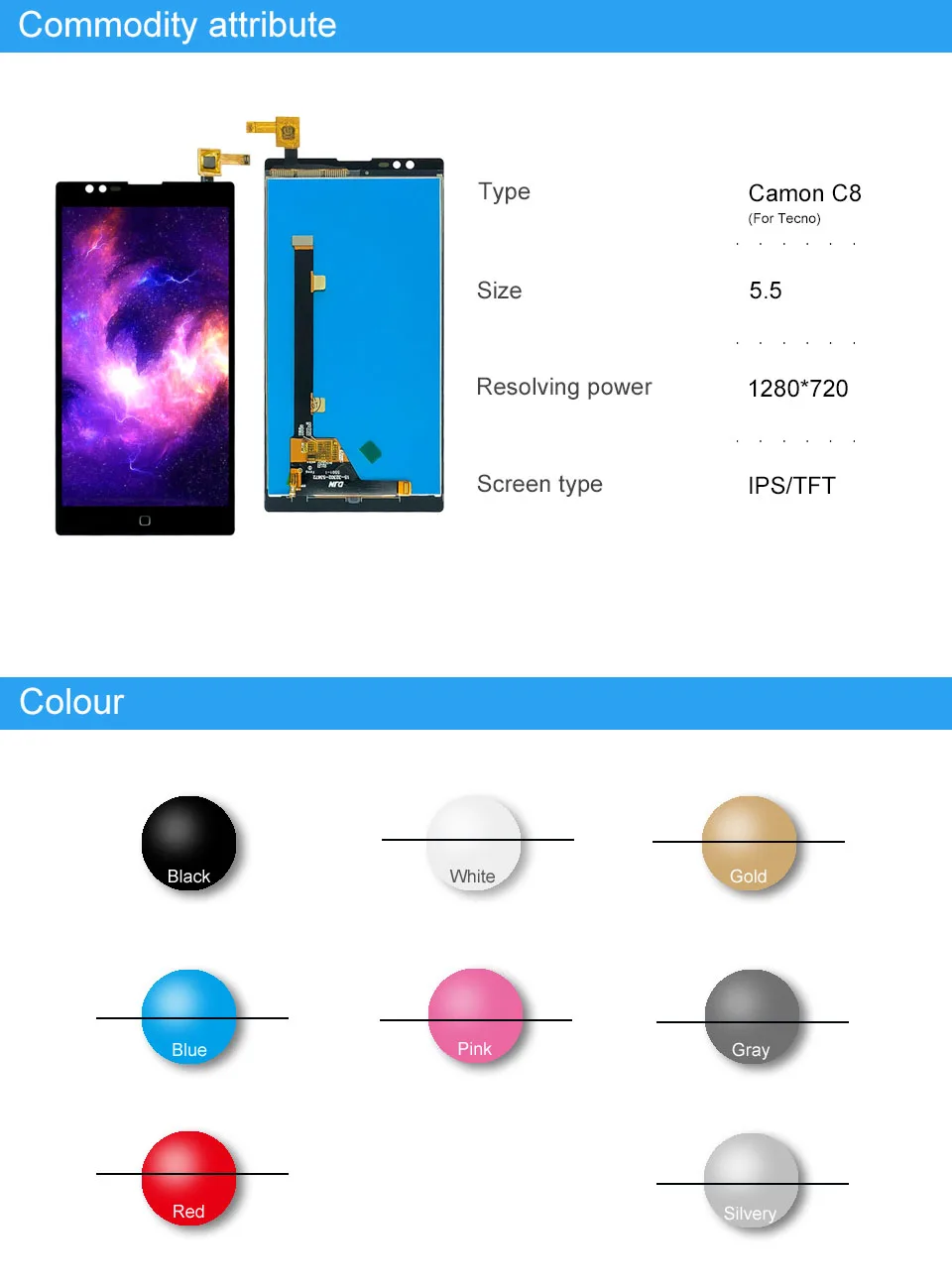 20pcs lcd для Tecno Camon C8 lcd дисплей с сенсорным экраном дигитайзер сборка для Tecno Camon C8 Ремонт экрана полная экспресс-почтой DHL