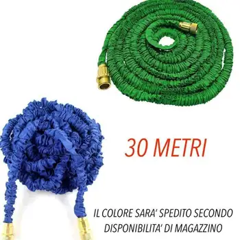 

Extensible garden hose irrigation stretch fitted stainless steel pipe fittings and gun multi getto-30metri