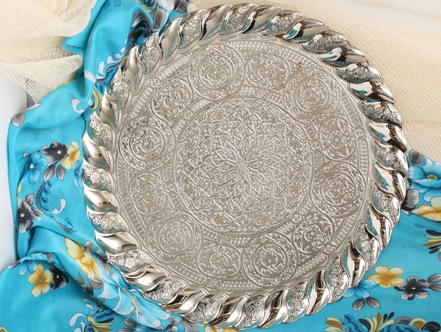 

wonderful dowry wedding mothers day birthday gift awesome decor 35 CM ROUND TRAY