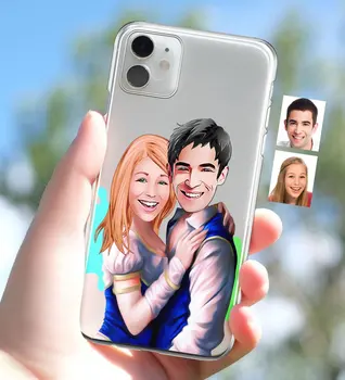 

Personalized Valentine Caricature of iPhone 11 Thin Transparent Silicone Phone Kapağı-40