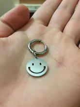 Smiley Earrings Punk Jewelry Ear-Piercing Stainless-Steel Smile-Statement Trendy Unisex