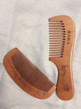 Beard Comb Head-Massage Hairbrush Anti-Static Peach-Wood Detangling Natural Teeth Close