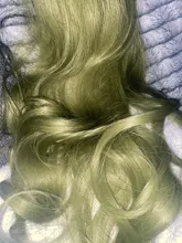 Peluca de cabello sintético para mujer, pelo negro y verde de 24 pulgadas con volante grande y flequillo, estilo africano y americano, fibra resistente al calor