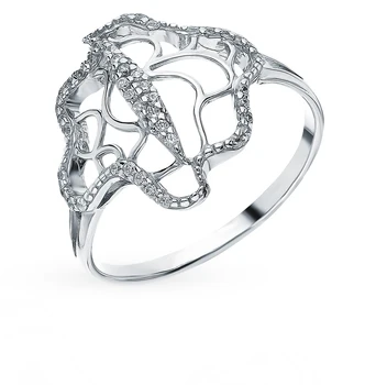 

Silver ring with cubic zirconia sunlight sample 925 test