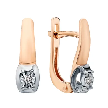 

Gold earrings with diamonds sunlight sample 585