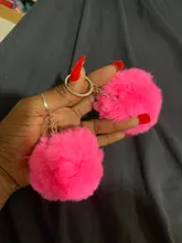 8CM suaves llave de la bola de piel de conejo cadena caramelo lindo colores pompón conejo Artificial llavero de piel las mujeres bolsa de coche clave anillo