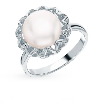 

Silver ring with pearls sunlight sample 925