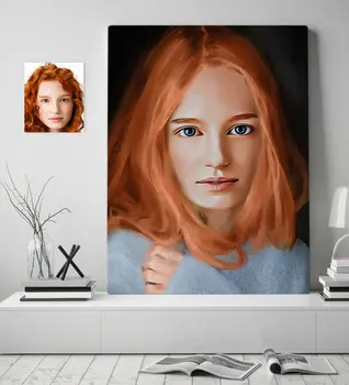 

Personalized Women 'S Artistic Portrait Design Canvas Table 70x100cm-11