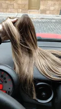 Extensiones de cabello humano liso, línea de pescado, alambre oculto Invisible, Rubio degradado, Remy dorado