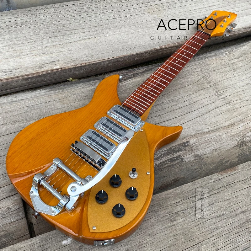 Electric Guitar Kit Alder Body 325 Tremolo 3 Pickups 20.75" Scale Length Chrome Hardware Gold Pickguard