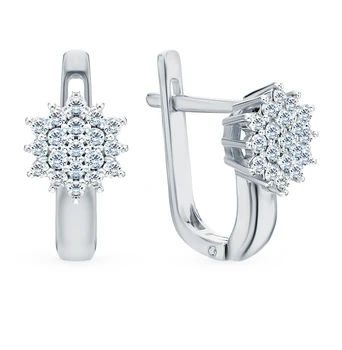 

Gold earrings "diamonds of Yakutia" sunlight sample 585